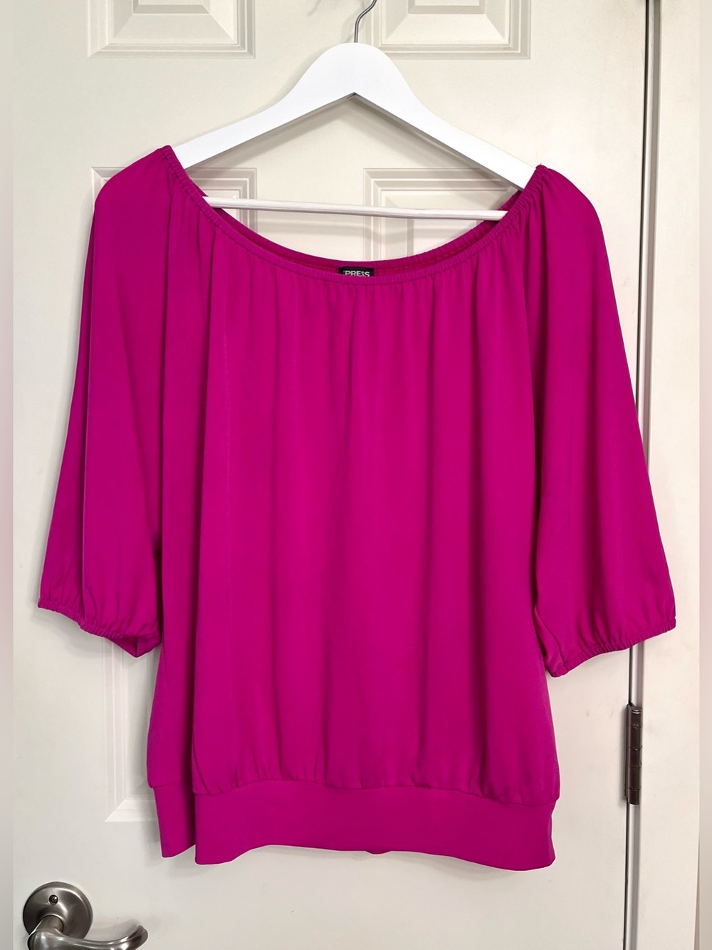 Express Bright Fuchsia Off-Shoulder Blouse